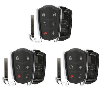 3 X 2014-2019 Cadillac / 6-Button Smart Key SHELL For HYQ2AB, HYQ2EB (AFTERMARKET) (Bundle of 3)
