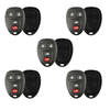 5 X 2004-2013 GM 4-Button Keyless Entry Remote SHELL For KOBGT04A - Black (AFTERMARKET)(Bundle of 5)
