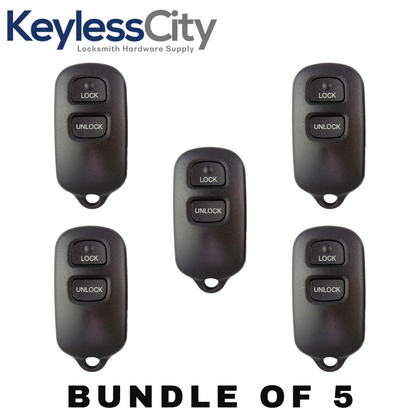 5 X 1995-2008 Toyota Keyless Entry Remote SHELL For GQ43VT14T (Bundle of 5)