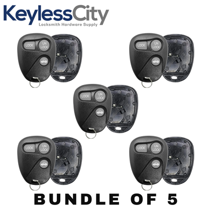 5 X 1996-2002 GM / 3-Button Keyless Entry Remote SHELL / PN: 16245100-29 / ABO1502T / Black (AFTERMARKET) (Bundle of 5)