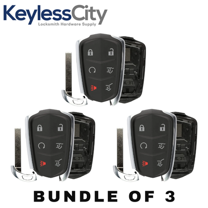 3 X 2014-2019 Cadillac / 6-Button Smart Key SHELL For HYQ2AB, HYQ2EB (AFTERMARKET) (Bundle of 3)