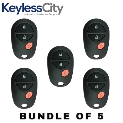 5 X 2004-2019 Toyota Keyless Entry Remote SHELL For GQ43VT20T (Bundle of 5)