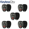 5 X 2004-2013 GM 4-Button Keyless Entry Remote SHELL For KOBGT04A - Black (AFTERMARKET)(Bundle of 5)