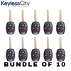 10 X 2003-2010 Honda Accord Element / 4-Button Remote Head Key / OUCG8D-380H-A (AFTERMARKET) (BUNDLE OF 10)