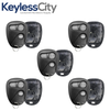 5 X 1996-2002 GM / 3-Button Keyless Entry Remote SHELL / PN: 16245100-29 / ABO1502T / Black (AFTERMARKET) (Bundle of 5)