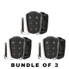 3 X 2014-2019 Cadillac / 6-Button Smart Key SHELL For HYQ2AB, HYQ2EB (AFTERMARKET) (Bundle of 3)