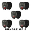5 X 2004-2013 GM 4-Button Keyless Entry Remote SHELL For KOBGT04A - Black (AFTERMARKET)(Bundle of 5)