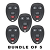 5 X 2007-2017 GM / 4-Button Keyless Entry Remote SHELL / PN: 20952476 / OUC60270-21 (AFTERMARKET)(Bundle of 5)