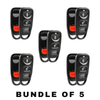 5 X 2006-2016 Hyundai Kia / 4-Button Keyless Entry Remote SHELL / OSLOKA-310T (AFTERMARKET)(Bundle of 5)
