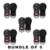 5 X 1999-2005 Chrysler Dodge Jeep Keyless Entry Remote SHELL For GQ43VT17T - Black (AFTERMARKET) (Bundle of 5)