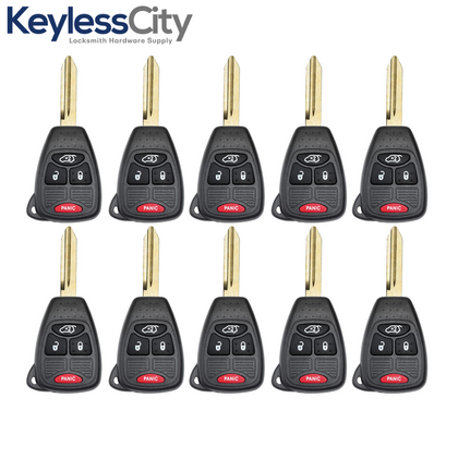 10 X 2004-2018 Chrysler Dodge Jeep / 4-Button Remote Head Key / OHT692427AA (AFTERMARKET) (BUNDLE OF 10)