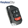 3 X 2018-2024 Jeep Wrangler Gladiator / 4-Button Smart Flip Key / PN: 68416784AA / OHT1130261 / SIP22 (AFTERMARKET) (BUNDLE OF 3)