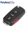 3 X 2011-2016 Volkswagen / 4-Button Remote Flip Key / 5K0837202AE / NBG010180T / 315 MHz (AFTERMARKET) (BUNDLE OF 3)