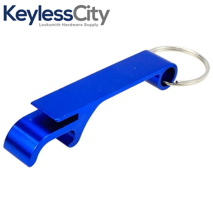 Blue Metal Key Fob Bottle Opener with Keychain – Durable and Stylish