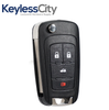 3 X 2010-2021 Chevrolet / 4-Button Flip Key / PN: 5921872 / OHT05918179 / HU100 / PEPS (AFTERMARKET) (BUNDLE OF 3)