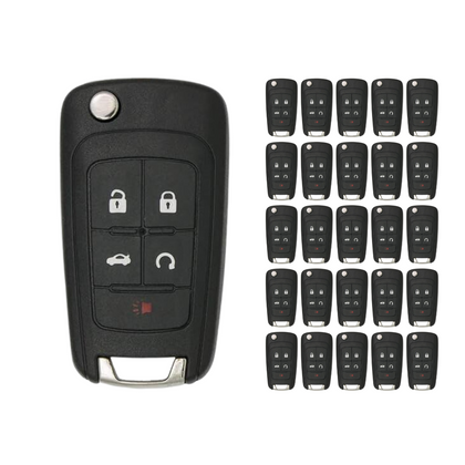 25 X 2010-2019 GM / 5-Button Flip Key / PEPS / PN: 13504199 / OHT01060512 / HU100 / PEPS (AFTERMARKET) (BUNDLE OF 25)