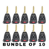 10 X 2004-2018 Chrysler Dodge Jeep / 4-Button Remote Head Key / OHT692427AA (AFTERMARKET) (BUNDLE OF 10)