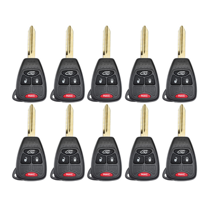 10 X 2004-2018 Chrysler Dodge Jeep / 4-Button Remote Head Key / OHT692427AA (AFTERMARKET) (BUNDLE OF 10)