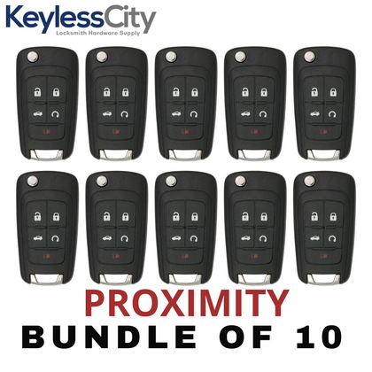 10 X 2010-2019 GM / 5-Button Flip Key / PEPS / PN: 13504199 / OHT01060512 / HU100 / PEPS (AFTERMARKET) (BUNDLE OF 10)