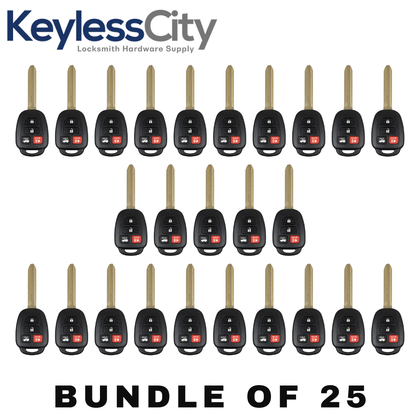 25 X 2012-2014 Toyota Camry - Corolla / 4-Button Remote Head Key SHELL / (AFTERMARKET)(Bundle of 25)