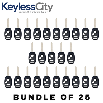 25 X 2002-2014 Honda / 3-Button Remote Head Key Shell / HO01 / OUCG8D-380H-A CWTWB1U545 CWTWBIU545 (Bundle of 25)
