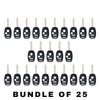 25 X 2002-2014 Honda / 3-Button Remote Head Key Shell / HO01 / OUCG8D-380H-A CWTWB1U545 CWTWBIU545 (Bundle of 25)