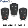 3 X 2014-2019 Cadillac / 5-Button Smart Key / PN: 13580811 / HYQ2AB (AFTERMARKET) (BUNDLE OF 3)