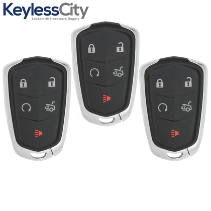 3 X 2014-2019 Cadillac / 5-Button Smart Key / PN: 13580811 / HYQ2AB (AFTERMARKET) (BUNDLE OF 3)