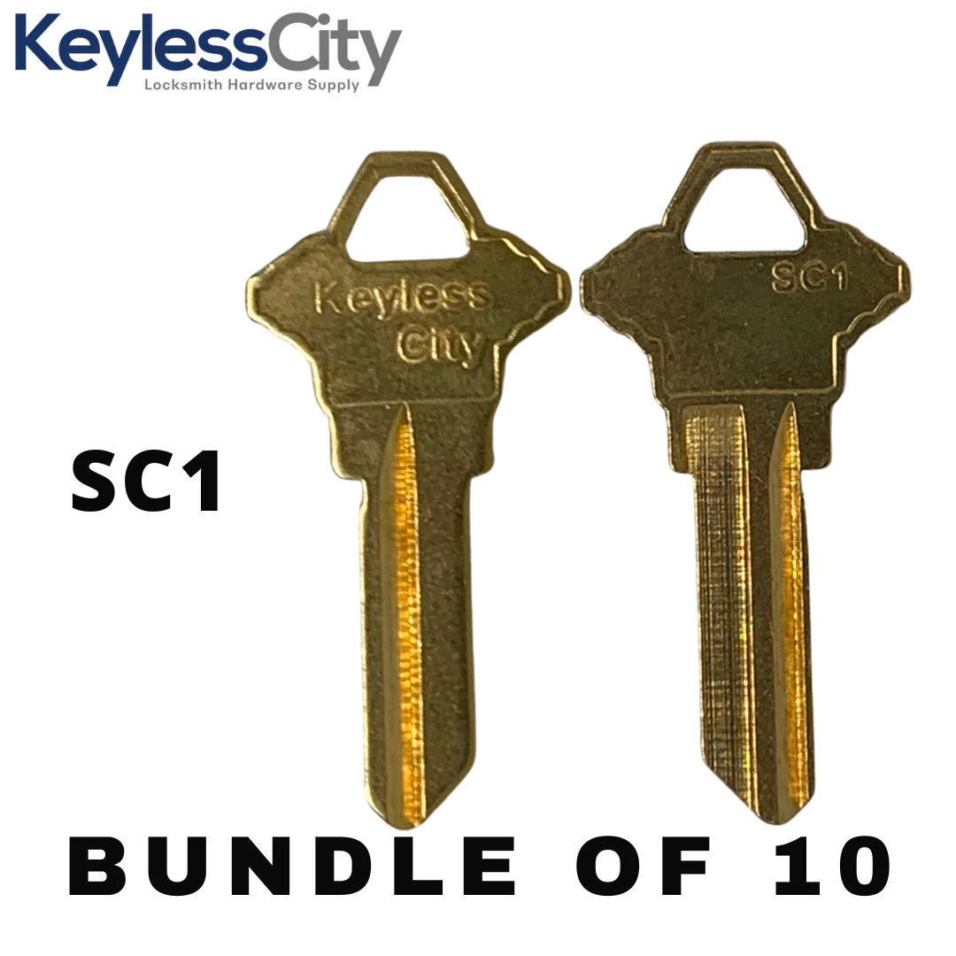 10 X SC1 - Brass Finish Schlage Key Blank - Test Key Blade (AFTERMARKE ...