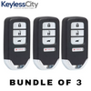 3 X 2016-2022 Honda HR-V Fit / 4-Button Smart Key / PN: 72147-T7S-A01 / KR5V1X (AFTERMARKET) (BUNDLE OF 3)