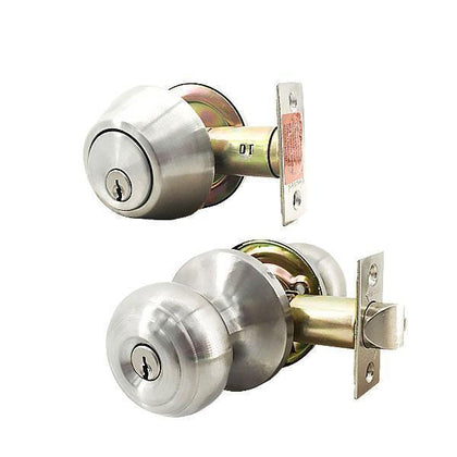 Schlage Premium Combo Lockset – Knob & Deadbolt – Satin Silver