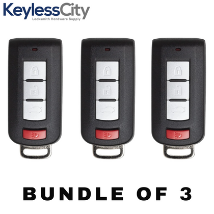 3 X 2008-2020 Mitsubishi Lancer / Outlander / 4-Button Smart Key / PN: 8637B885 / OUC644M-KEY-N (AFTERMARKET) (BUNDLE OF 3)