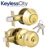 Schlage Premium Combo Lockset – Knob & Deadbolt – Polished Brass