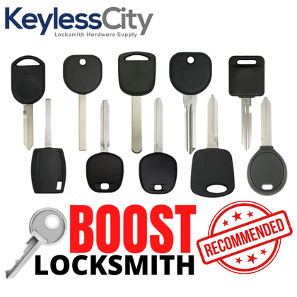 Boost Locksmith’s Recommended Ultimate Bundle: 10x10 Top Aftermarket Transponder Keys (100 Pieces)