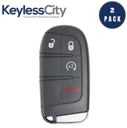 2 X 2015-2021 Jeep Renegade / 4-Button Smart Key / PN: 6BY88DX9AA / M3N-40821302 (AFTERMARKET) (BUNDLE OF 2)