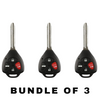 3 X 2013-2020 Subaru BRZ / Scion FR-S / 4-Button Remote Head Key / PN: 57497-CA110 / HYQ12BBY (G Chip) (AFTERMARKET) (BUNDLE OF 3)