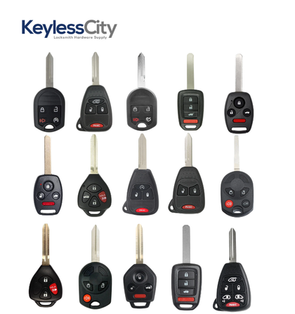 15 pcs Most Popular Remote Head Keys Variety Pack – Locksmith Starter (BUNDLE OF 15)