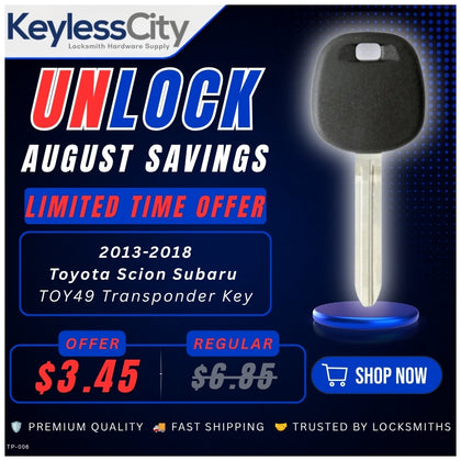2013-2018 Toyota Scion Subaru - TOY49 Transponder Key - (Special G Chip) (AFTERMARKET)