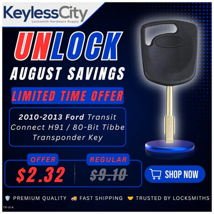 Ford H91 / 2010-2013 Transit Connect / 80-Bit Tibbe Transponder Key / (AFTERMARKET)
