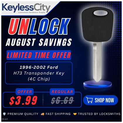 1996-2002 Ford - H73 Transponder Key (4C Chip) (AFTERMARKET)