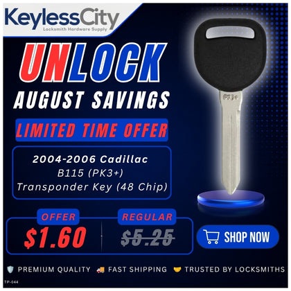 2004-2006 Cadillac - B115 (PK3+) Transponder Key (48 Chip) (AFTERMARKET)