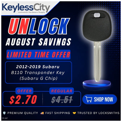 2012-2019 Subaru - B110 Transponder Key (Subaru G Chip) (AFTERMARKET)