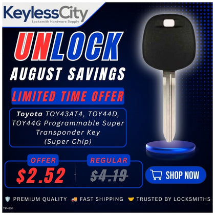 Toyota TOY43AT4, TOY44D, TOY44G Programmable Super Transponder Key (Super Chip) (AFTERMARKET)