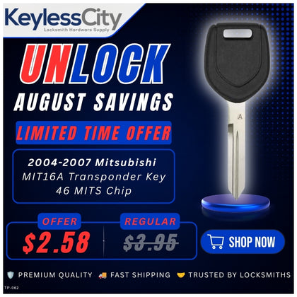Mitsubishi MIT16A - Transponder Key - 46 MITS Chip (AFTERMARKET)