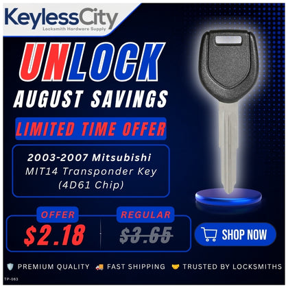 2003-2007 Mitsubishi Lancer EVO - MIT14 Transponder Key - (4D61 Chip) (AFTERMARKET)