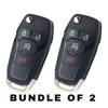 2 X 2015-2022 Ford F-Series Raptor Ranger / 4-Button Flip Key / 164-R8134 / N5F-A08TDA (AFTERMARKET) (BUNDLE OF 2)