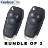 2 X 2015-2022 Ford F-Series Raptor Ranger / 4-Button Flip Key / 164-R8134 / N5F-A08TDA (AFTERMARKET) (BUNDLE OF 2)