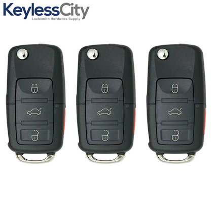 3 X 2011-2016 Volkswagen / 4-Button Remote Flip Key / 5K0837202AE / NBG010180T / 315 MHz (AFTERMARKET) (BUNDLE OF 3)