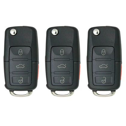 3 X 2011-2016 Volkswagen / 4-Button Remote Flip Key / 5K0837202AE / NBG010180T / 315 MHz (AFTERMARKET) (BUNDLE OF 3)