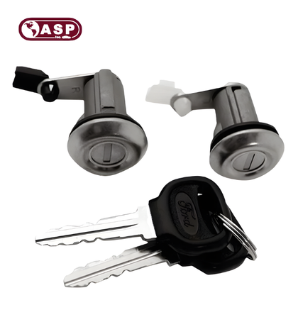 1972 - 1993 Mazda / MZ16 / X26 / X131 / Driver & Passenger Door Lock Cylinder Pair Coded Chrome DP-20-101 (ASP)